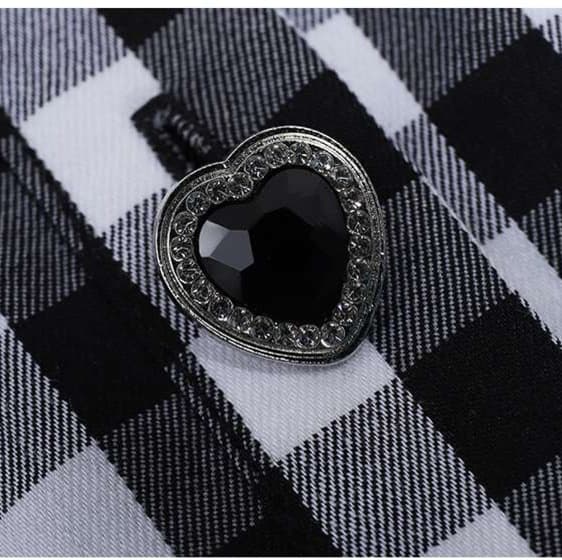 ギンガムチェック襟フリルブラウス