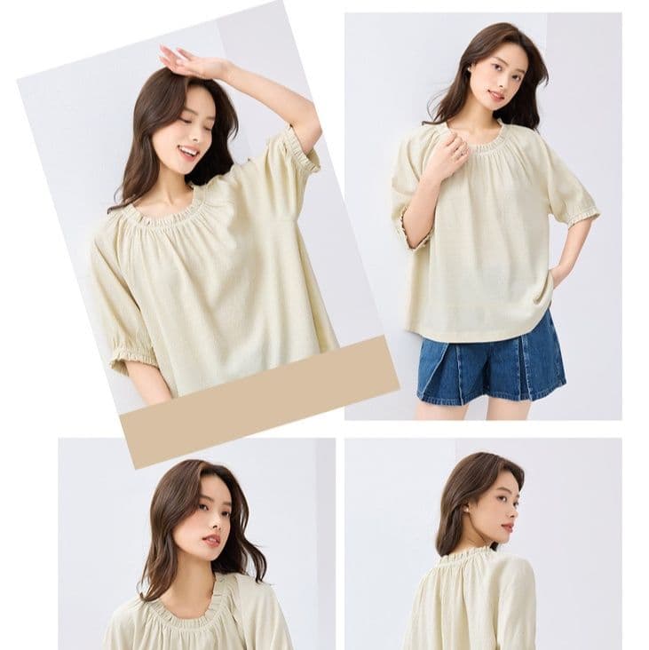 フリルブラウス 優しさ漂う胸元フリルブラウス