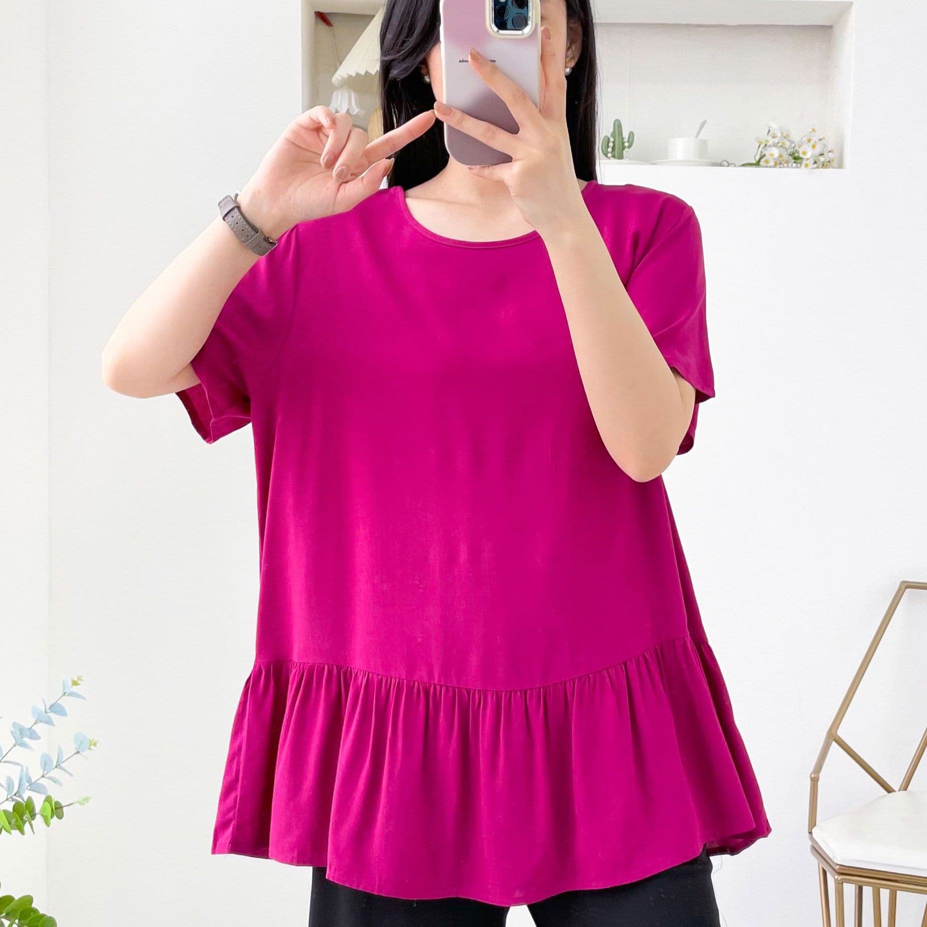 フリルブラウス ふんわり裾フリルブラウス