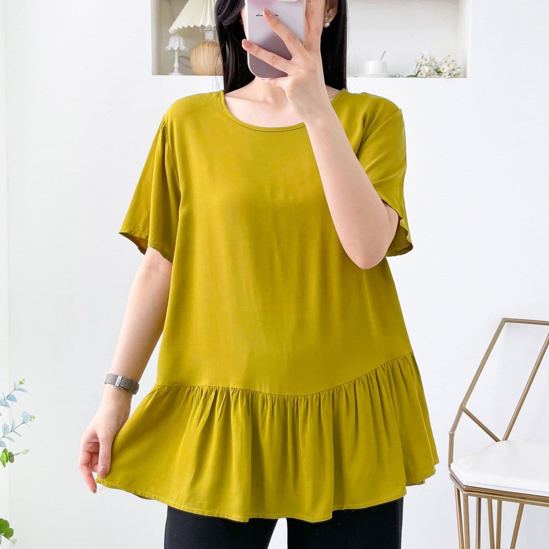 フリルブラウス ふんわり裾フリルブラウス