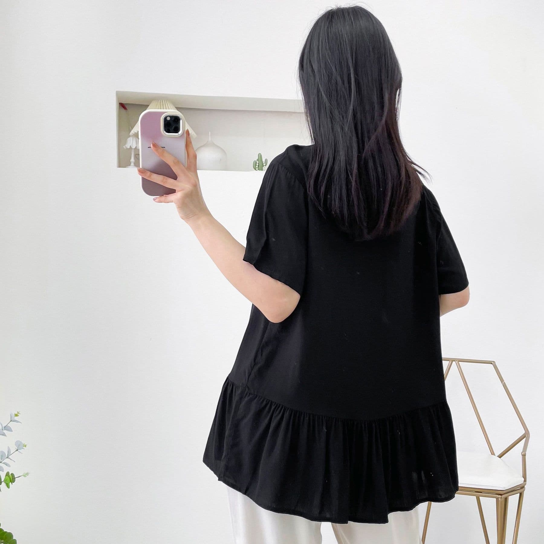 フリルブラウス ふんわり裾フリルブラウス