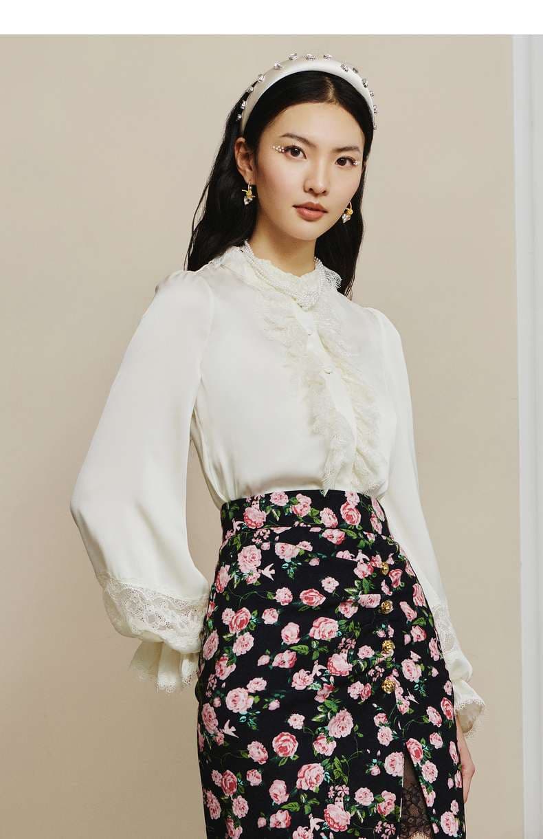 フリルブラウス 袖 フリル