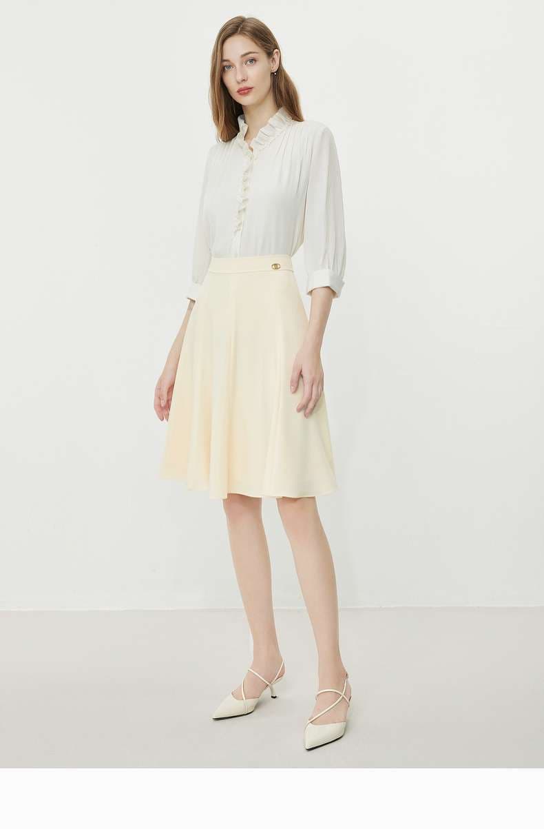 フリルブラウス スタンドフリル デザインブラウス