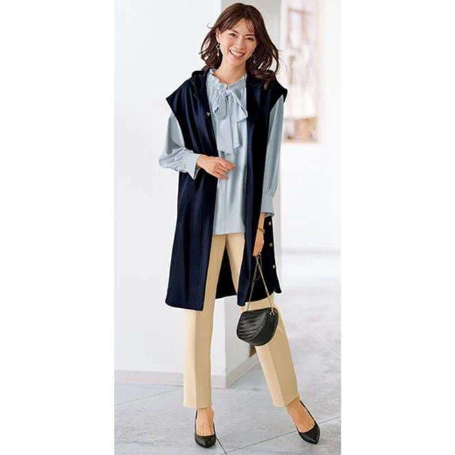 リボンタイ付きふんわりフリルブラウス