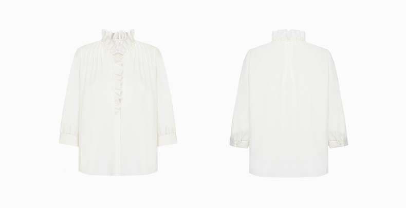 フリルブラウス スタンドフリル デザインブラウス