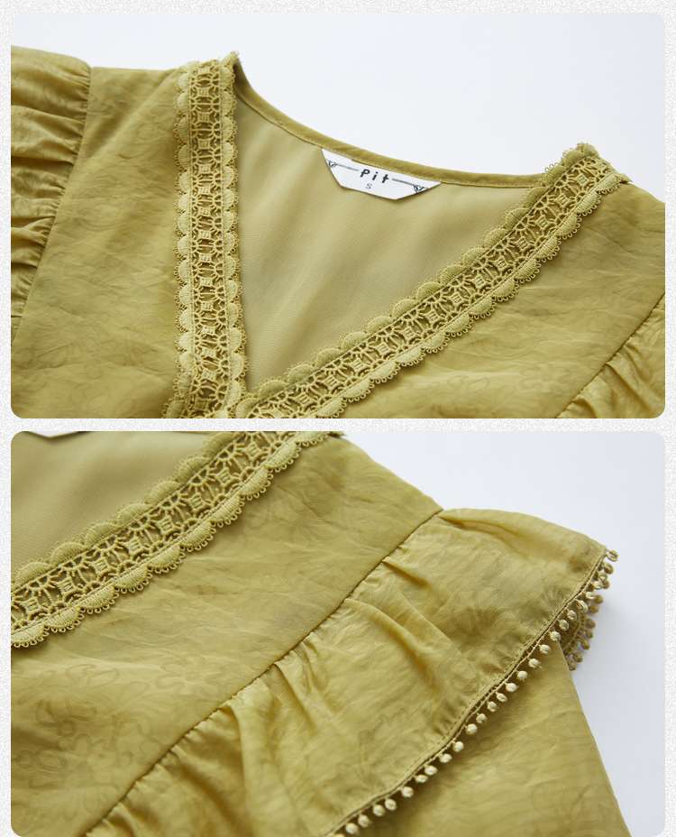 フリルブラウス ラッフルフリル袖 シアーブラウス