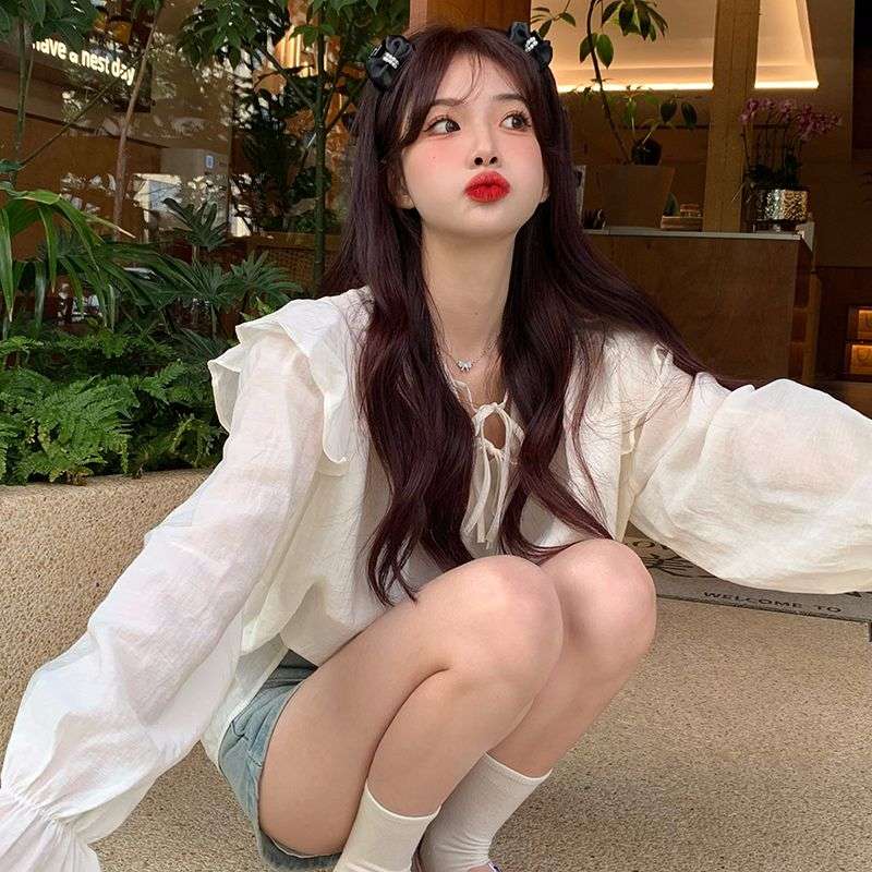 フリルブラウス フリル袖のロマンティックブラウス