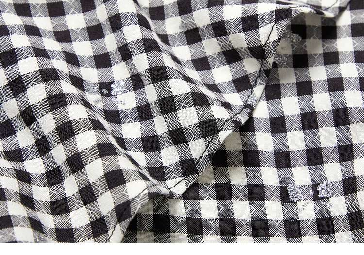 ギンガムチェックフリルブラウス