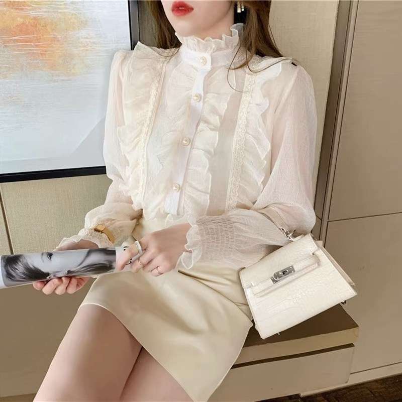 フリルブラウス フリル襟フェミニンブラウス