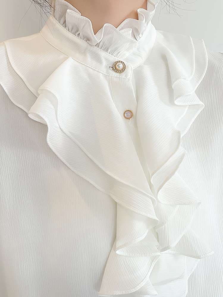 透け感エアリーフリルブラウス