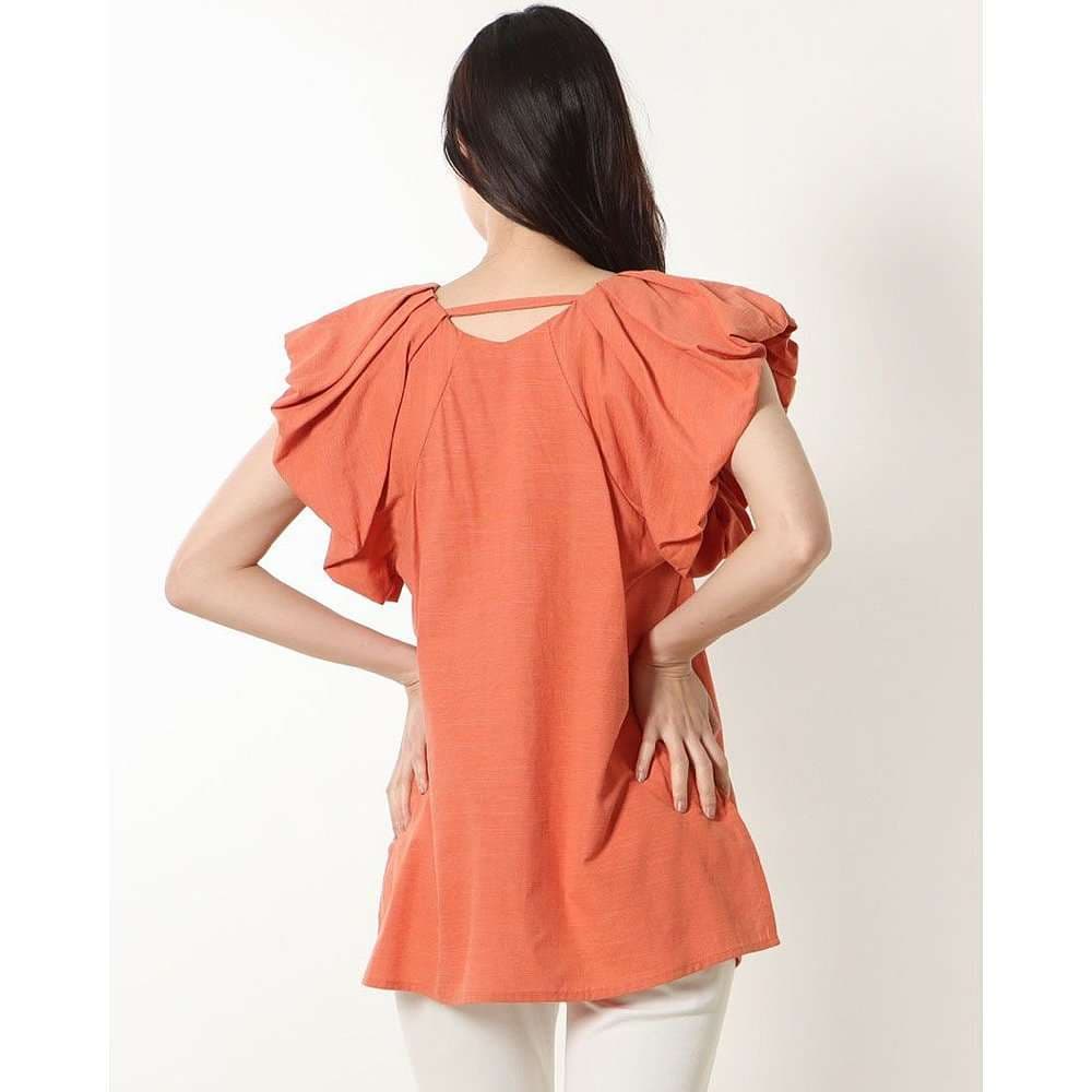 フリルブラウス フリル袖デザイン 華やかブラウス