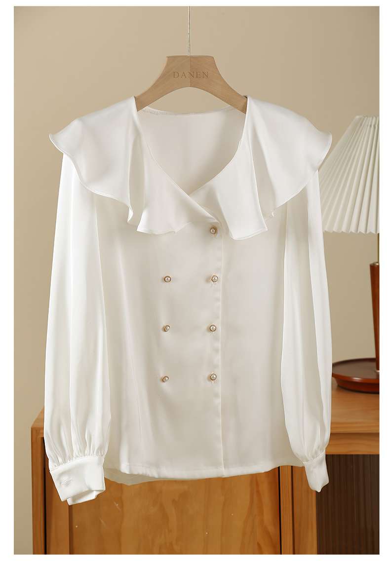 フリルブラウス エレガントフリル襟ブラウス