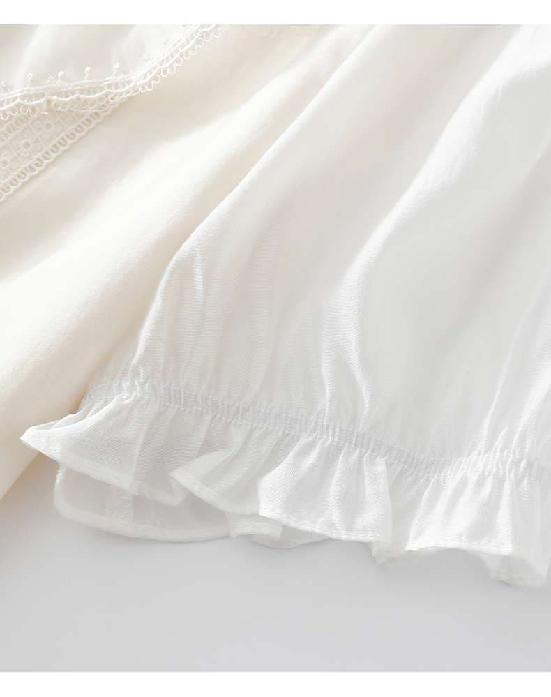 フェミニンレース襟フリルブラウス