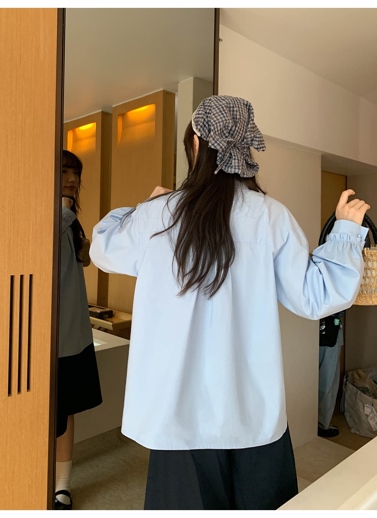 フリルブラウス 優美な首元フリル立ち襟ブラウス