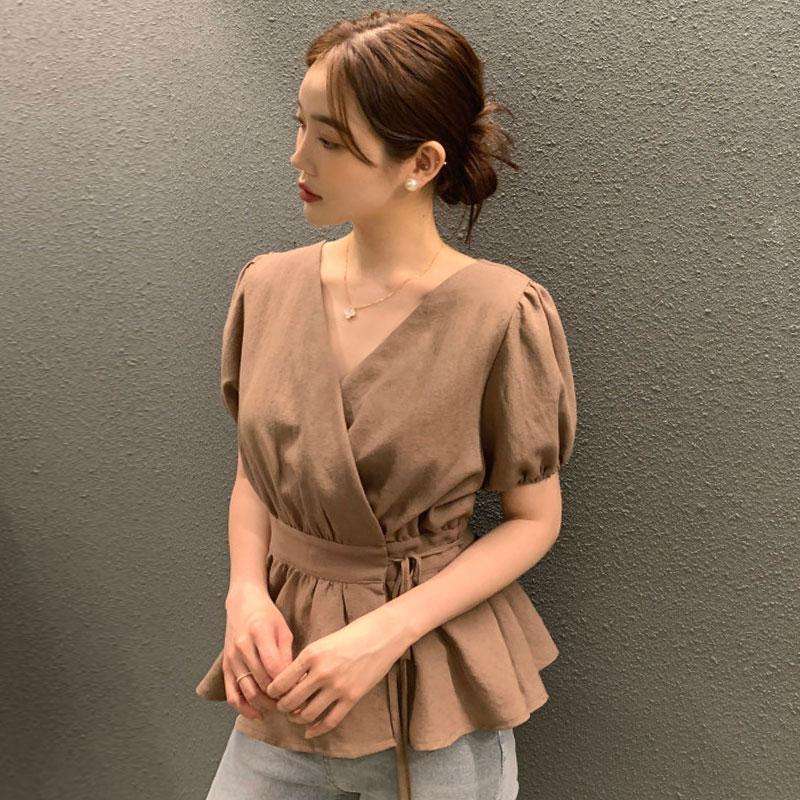 フリルブラウス フェミニンシルエット プリムブラウス