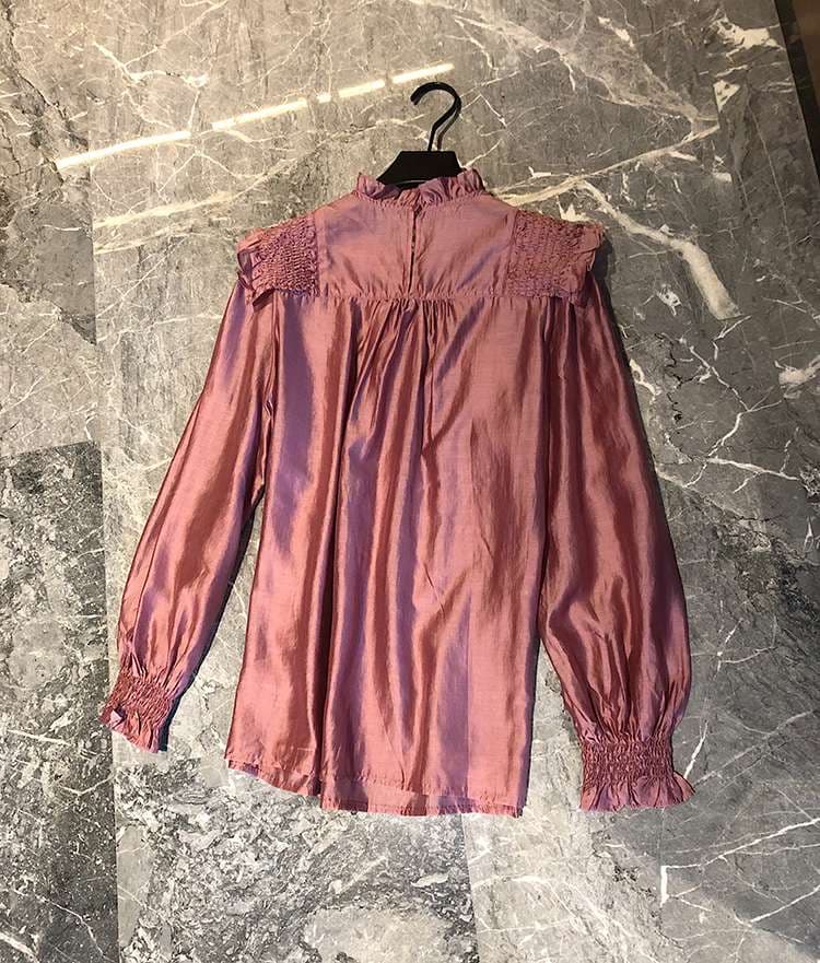 フリルブラウス シフォン フリル 襟付きブラウス