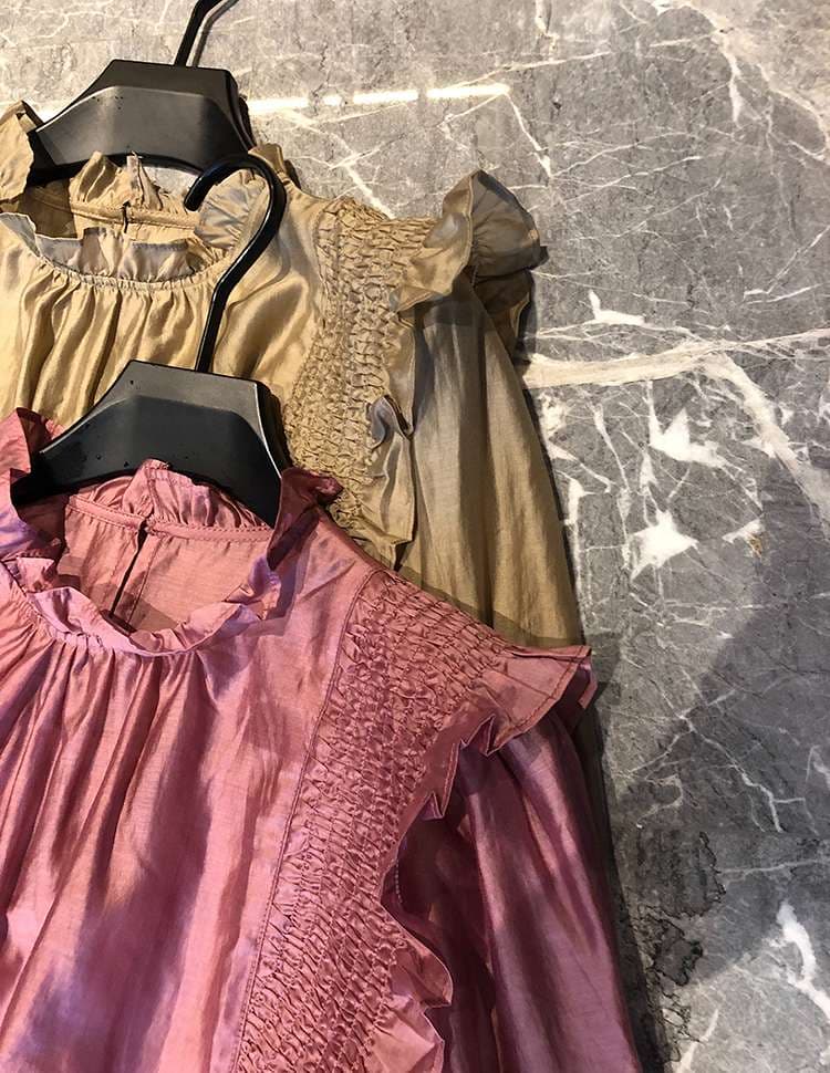 フリルブラウス シフォン フリル 襟付きブラウス