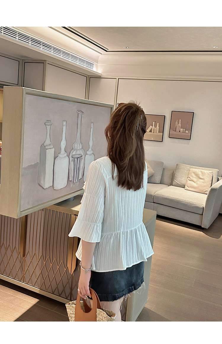 フリルブラウス ティアードフリル袖ブラウス