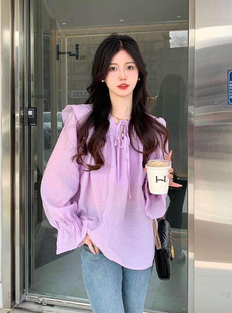 フリルブラウス フリル袖のロマンティックブラウス